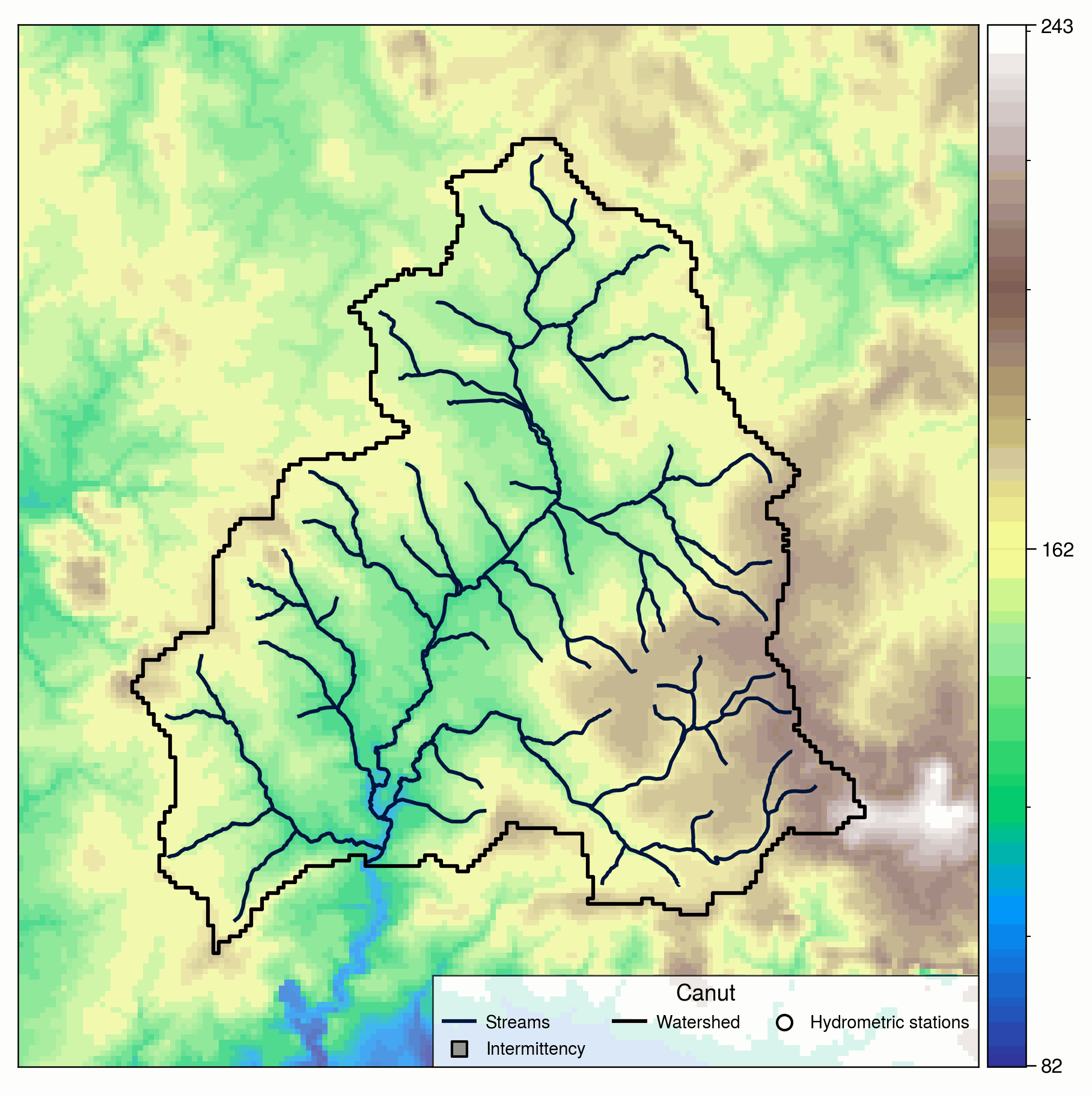 Basin DEM panel used as the visual contract for custom DEM data